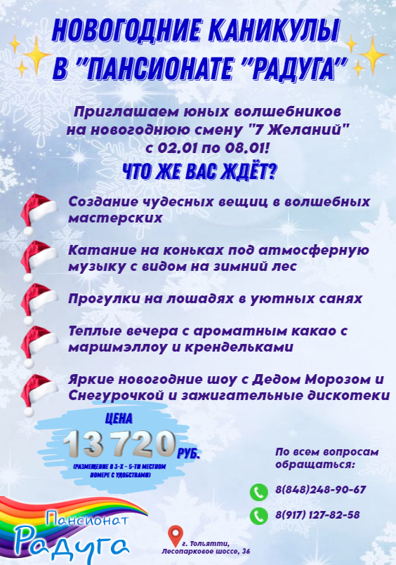 Организация отдыха детей и взрослых в новогодний период 2025 года