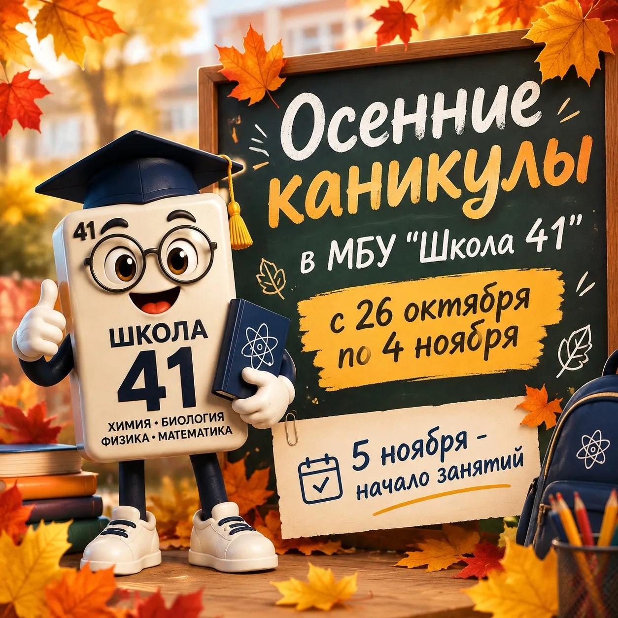 Ура! Осенние каникулы начинаются!